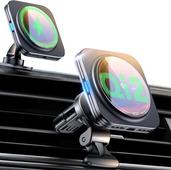 ESR für Qi2 15W Magsafe Autohalterung mit Ladefunktion, Qi2 zertifiziertes, Lüftung/Armaturenbrett M