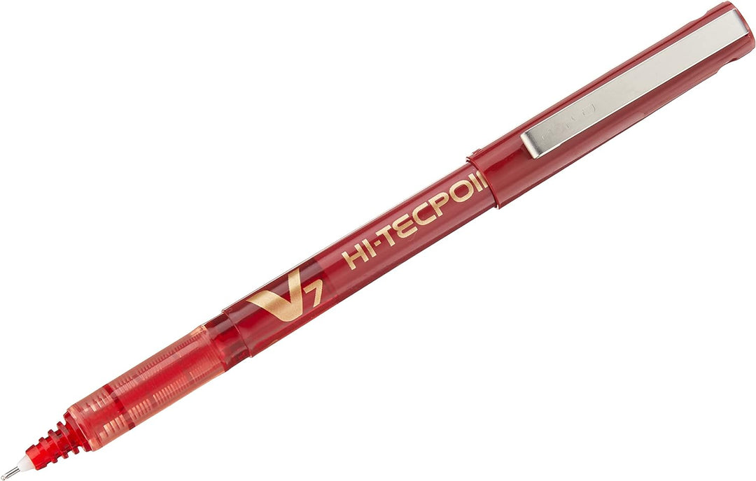 Pilot V7 Hi Tecpoint Tintenroller mit flüssiger Tinte Packung mit 12 rot rot Packung mit 12, rot Pac