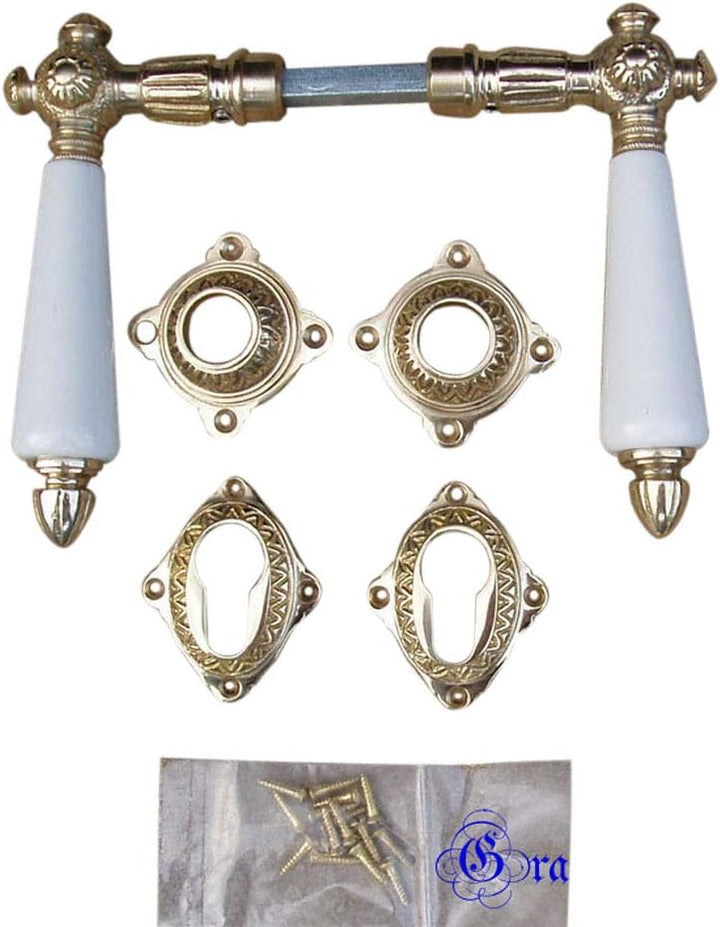 Graf Antik Messing Gerlitzen PZ Rosetten Türgriffe Türbeschläge Türdrücker PZP