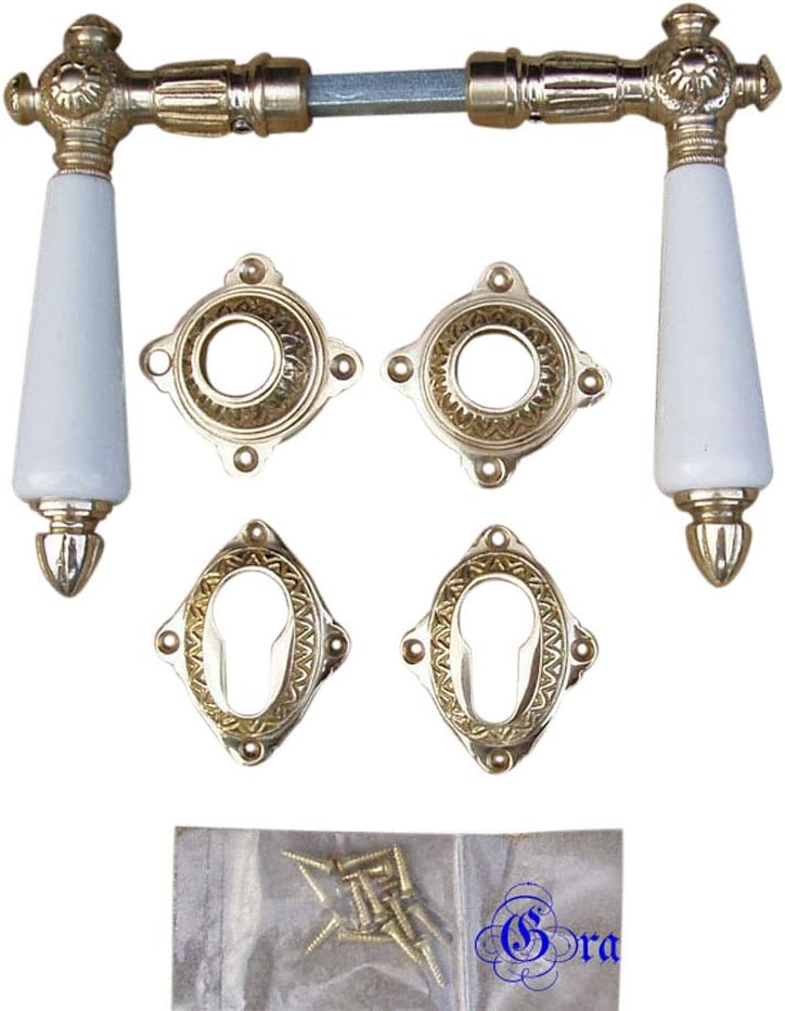 Graf Antik Messing Gerlitzen PZ Rosetten Türgriffe Türbeschläge Türdrücker PZP