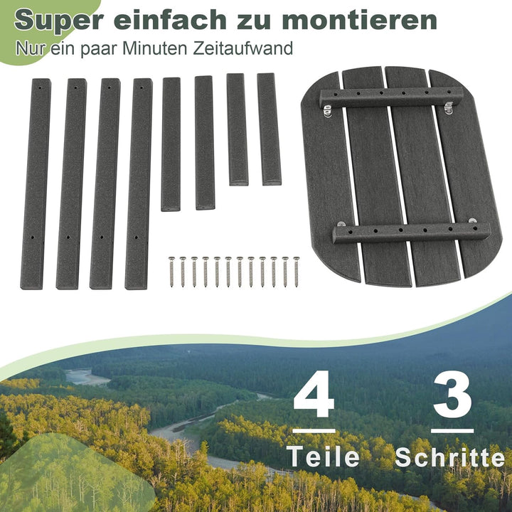 COSTWAY Beistelltisch Outdoor 2er Set, Gartentisch wetterfest aus HDPE, Kleiner Balkontisch, Kaffeet