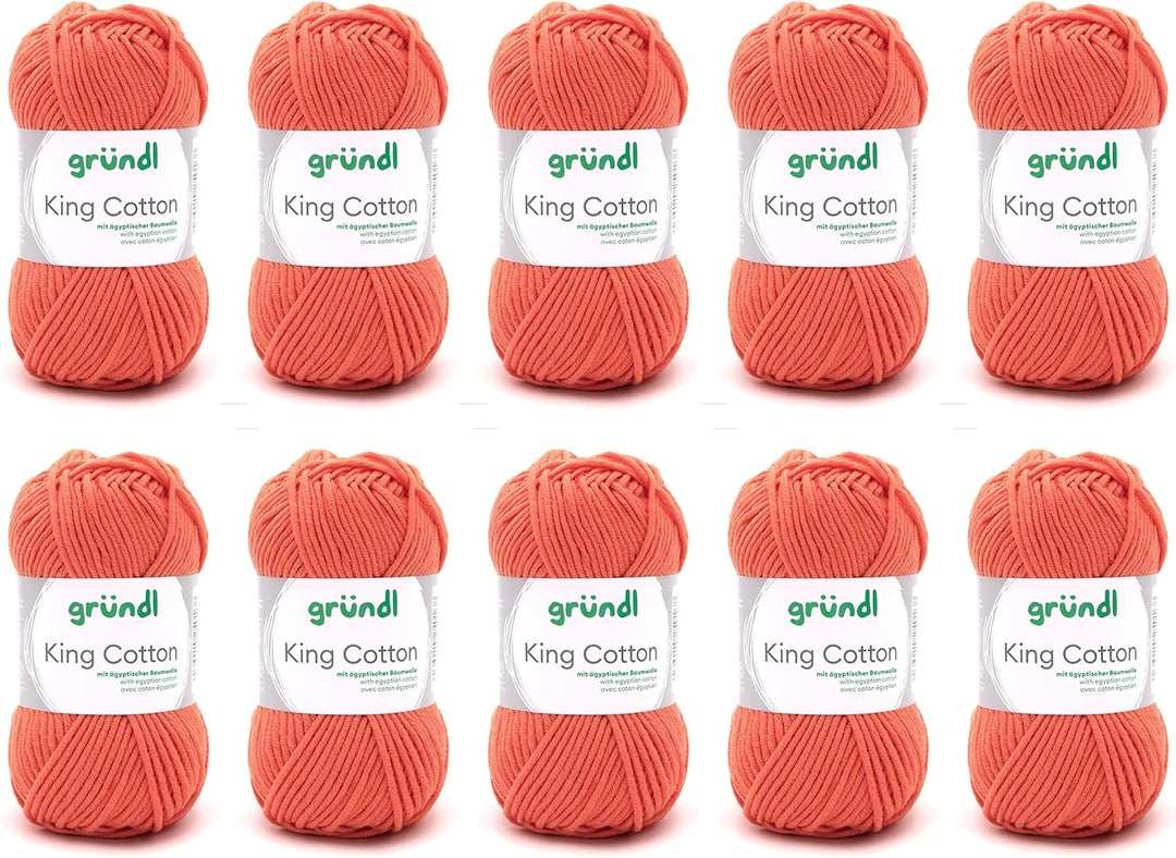 Gründl King Cotton (weiches und voluminöses Strick- und Häkelgarn aus 55% Polyacryl & 45% Baumwolle,