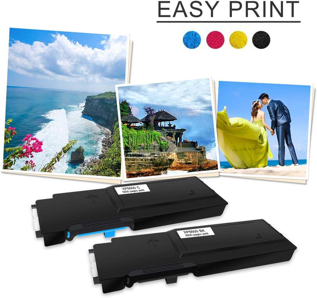 GREENPRINT Kompatible Tonerkartuschen 6600 6605 (Schwarz Cyan Magenta Gelb) 4 Farben Xerox Phaser 66