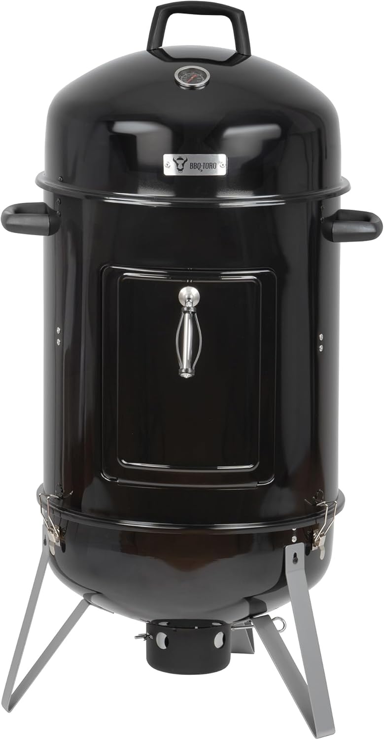 BBQ-Toro Räuchertonne Oak Ø 47 cm | Grilltonne, Räucherofen Holz, Smokertonne, 4in1 Grillfass, Räuch