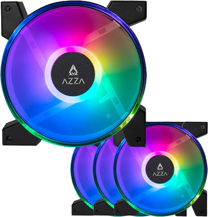 AZZA Hurricane II ARGB Box Set - 4X 120mm AZZA Hurricane II ARGB Lüfter + Controller & Fernbedienung