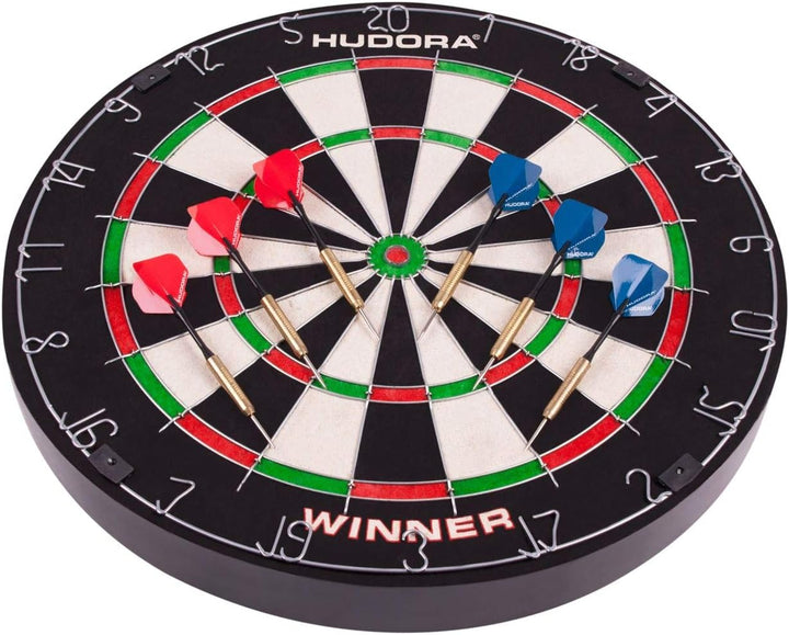 HUDORA Dartscheibe Bristle Dartboard Winner, inkl. 6 Dartpfeile mit Metallspitze - 77032