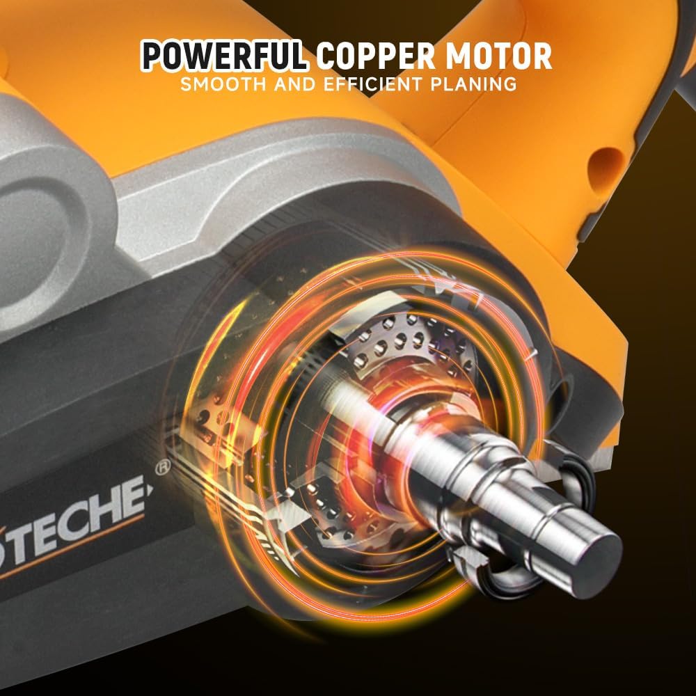 Hoteche 900W Elektrohobel 82 * 3mm - 16000rpm, 65mn Klingen, VDE Stecker, Aluminiumplatte, inklusive