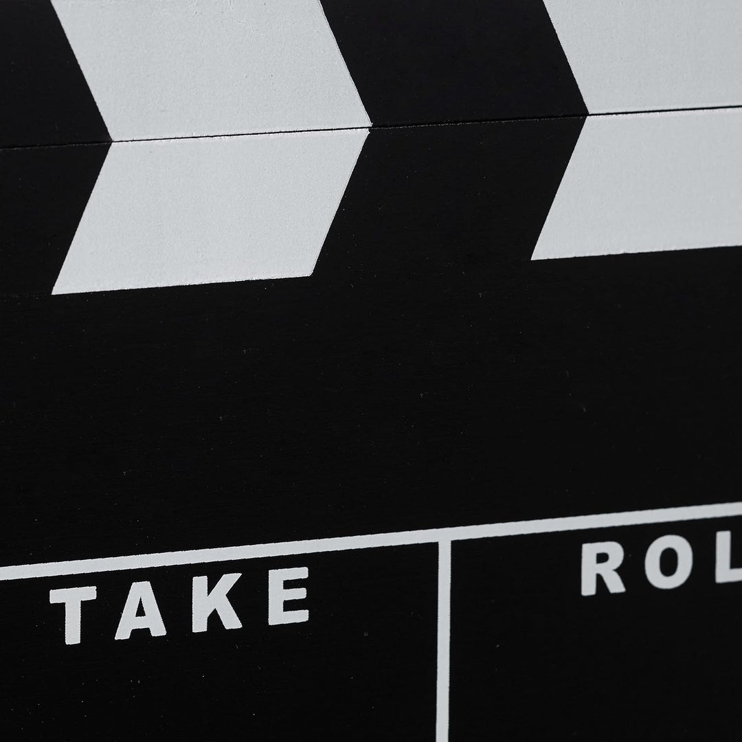 Relaxdays Filmklappe Holz, Regieklappe, Synchronklappe, Clapperboard, beschriftbar, Deko, H x B: 26