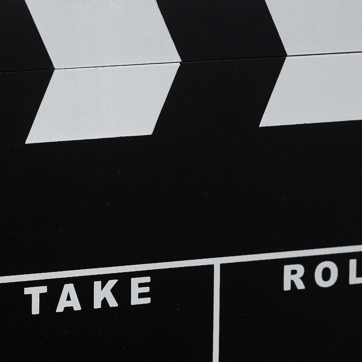 Relaxdays Filmklappe Holz, Regieklappe, Synchronklappe, Clapperboard, beschriftbar, Deko, H x B: 26