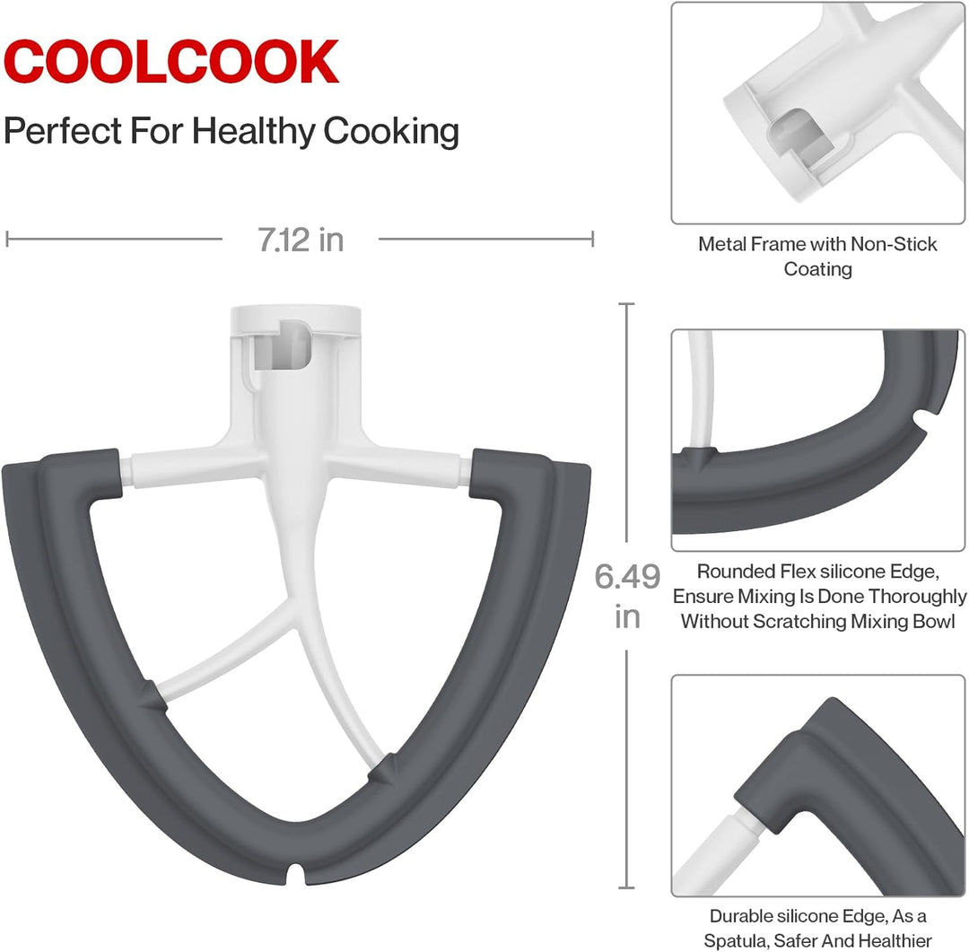 Coolcook Flachrührer Zubehör für Kitchenaid-Mixer, 4,5-5 Quart für Kitchen Aid Stand Mixer Küchenmas