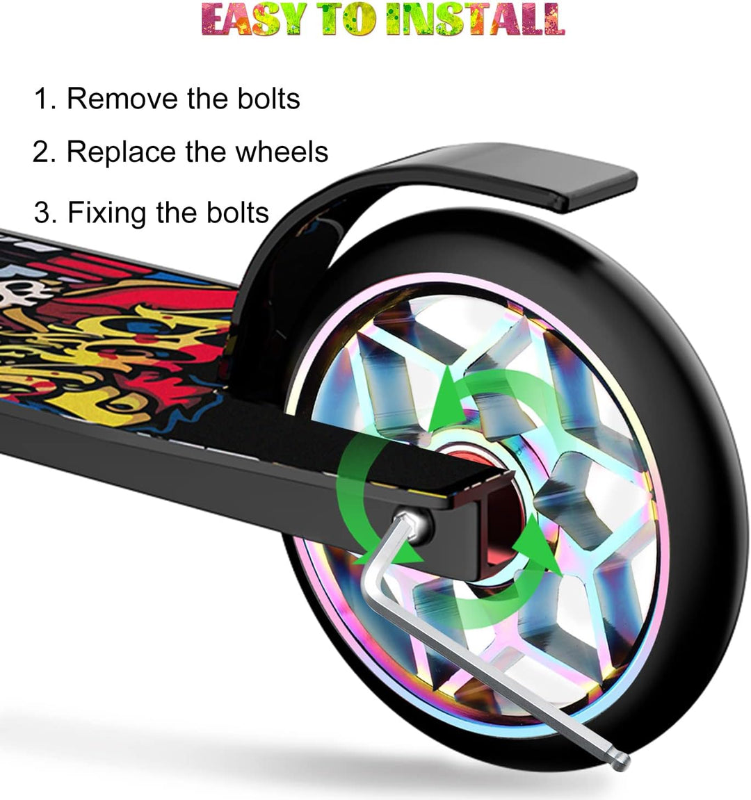 DBREAKS Stunt Scooter Rollen, 2 Stück Scooter Ersatzräder, 110mm Scooter Räder mit ABEC, 9 Kugellage