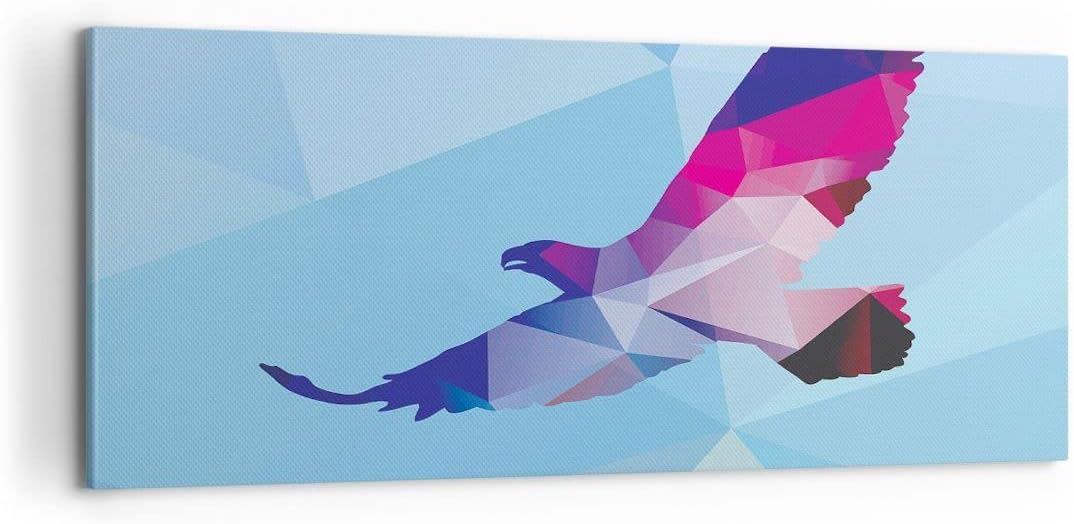 Panorama Bilder auf Leinwand 100x40cm Leinwandbild Eagle Illustration modern Grafik Gross Wanddeko B