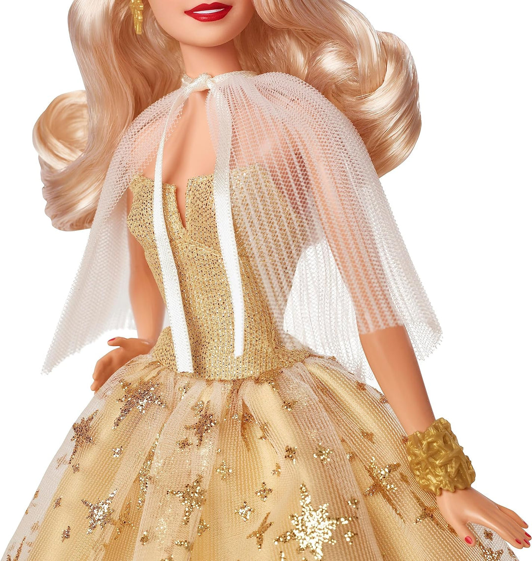 BARBIE 2023 Holiday Puppe - 35. Jubiläumsedition mit goldenem Kleid, glitzernden Sternendetails und