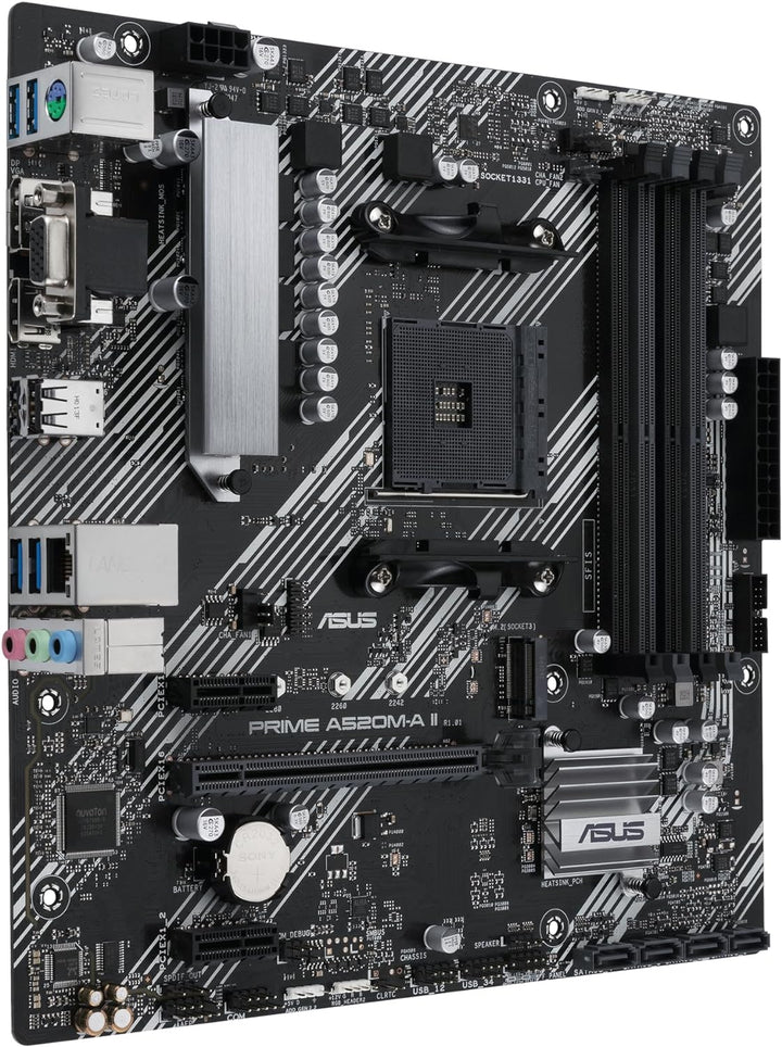 ASUS Prime A520M-A II/CSM Mainboard Sockel AM4 (AMD Ryzen, Micro-ATX, M.2, 1Gbit/s-Ethernet, SATA 6G