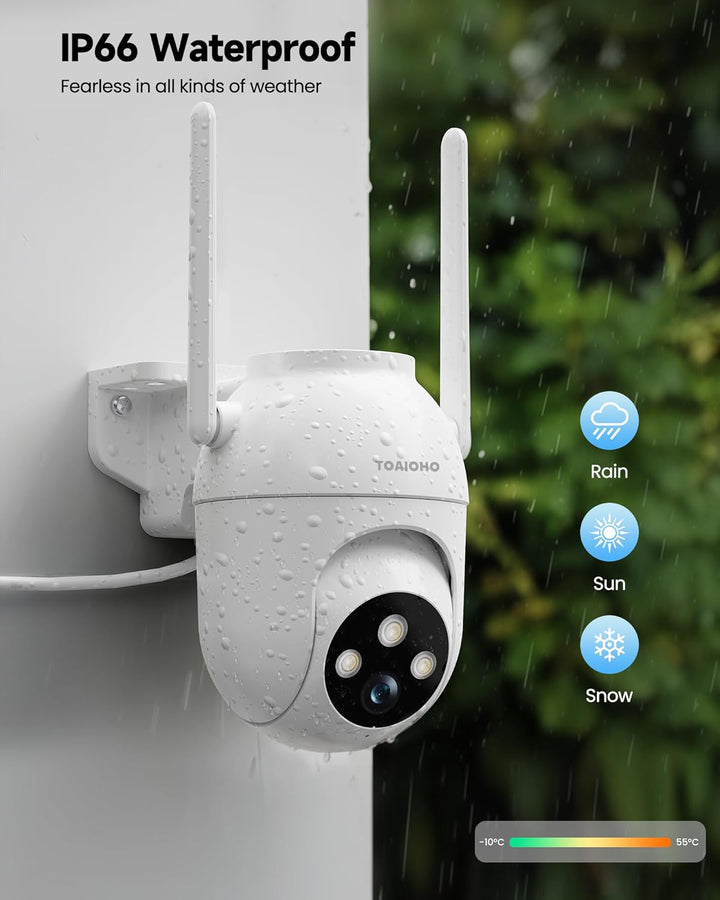 TOAIOHO 5MP Überwachungskamera Aussen Kamera Überwachung Aussen 2,4/5Ghz WLAN IP Kamera Outdoor Auss