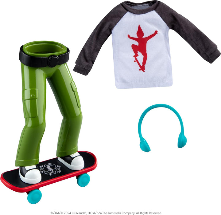 The Elf on The Shelf® MagiFreez™ Skateboard Set | Outfit mit Longsleeve, Kopfhörer & Skateboard | Sc