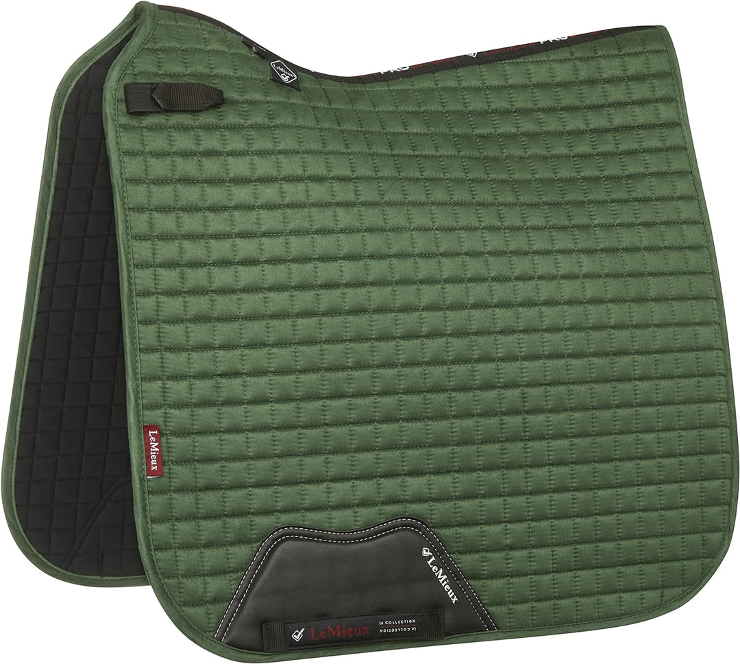 LeMieux Dressage Suede Square Hunter Green Sattelauflage S/M Hunter Green Suede Square, S/M Hunter G