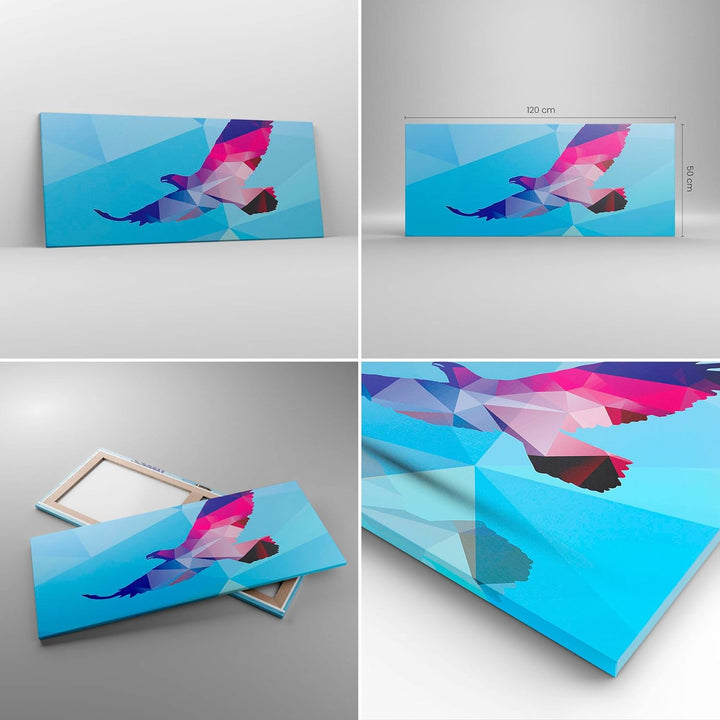 Wandbilder Dekoration Wohnzimmer Eagle Illustration modern Grafik Panorama Bilder auf Leinwand 120x5