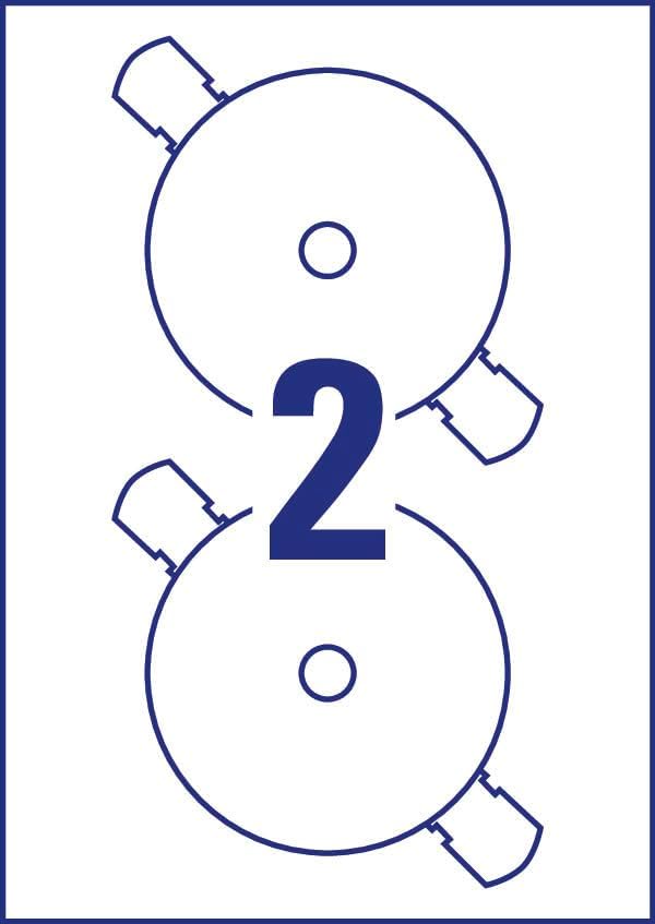 AVERY Zweckform L7760-25 selbstklebende CD-Etiketten (50 blickdichte CD-Aufkleber, Ø 117mm auf A4, S