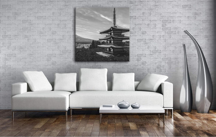deyoli Tempel in Japan Format: 70x70 Effekt: Schwarz&Weiss als Leinwandbild, Motiv fertig gerahmt au