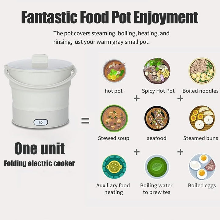 Elektrischer Hot Pot Faltbar,CEIEVER Tragbarer Reisekocher 1L Tragbarer Faltbarer elektrischer Kocht