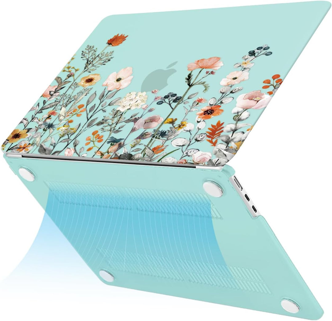 MOSISO Kompatibel mit MacBook Air 13 Zoll Hülle M4 M3 M2 2025 2024-2022 A3240 A3113 A2681, Gartenblu