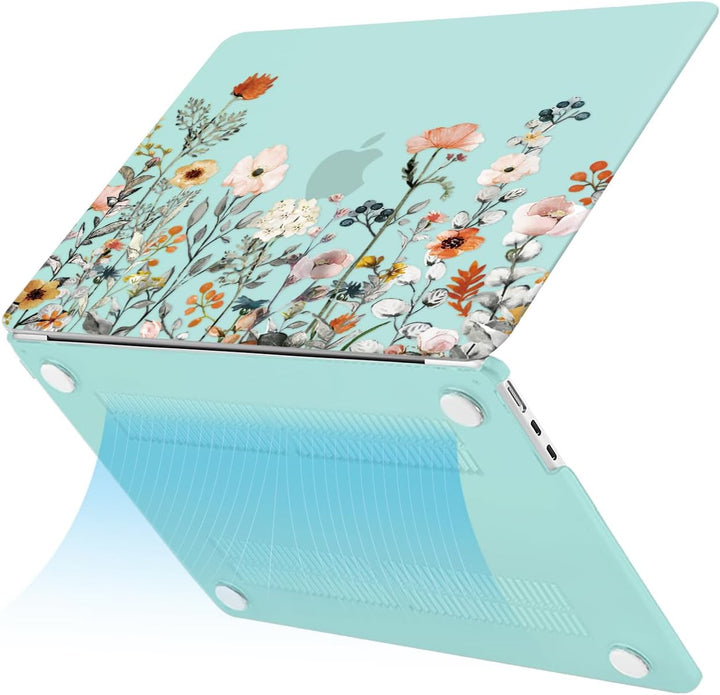 MOSISO Kompatibel mit MacBook Air 13 Zoll Hülle M4 M3 M2 2025 2024-2022 A3240 A3113 A2681, Gartenblu