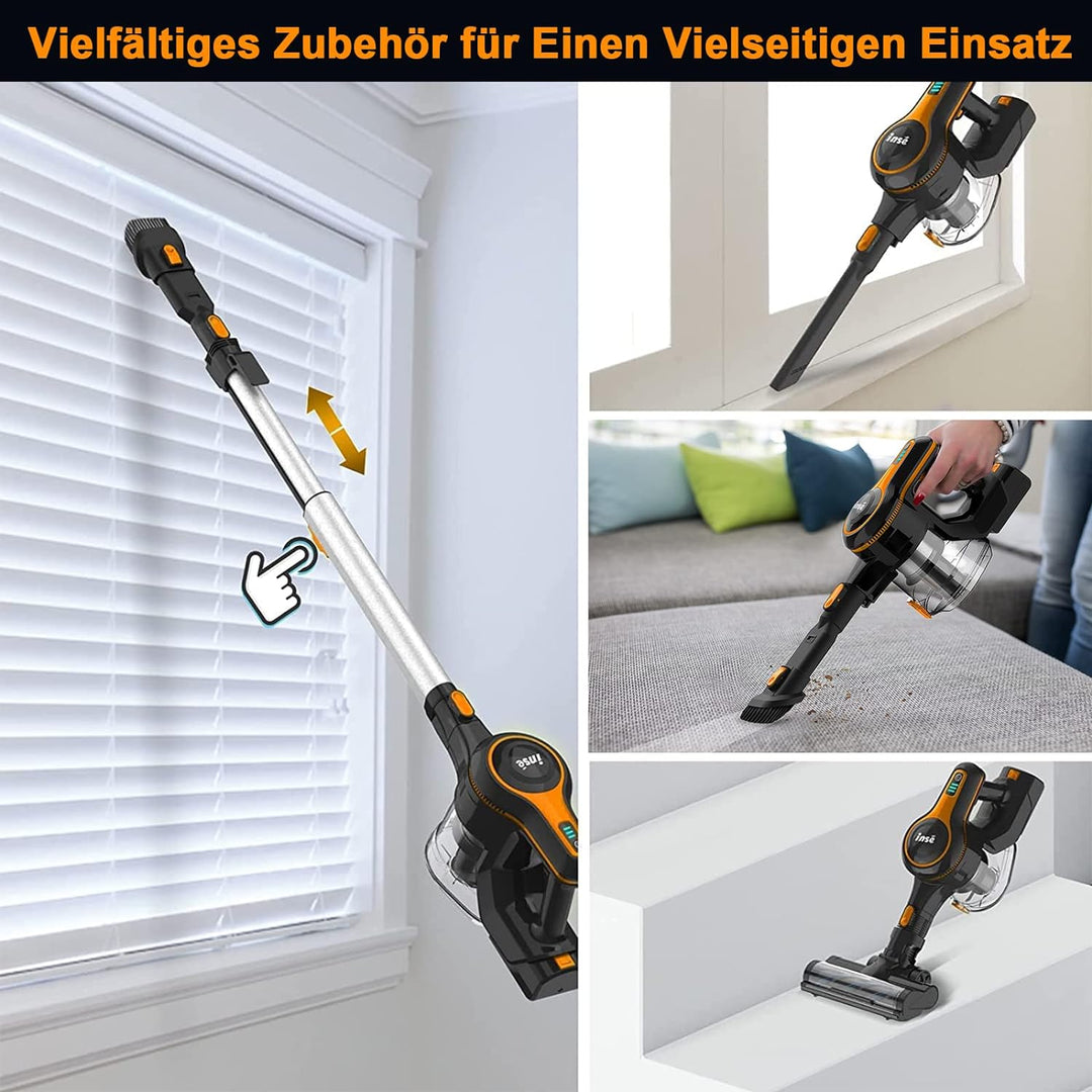 Akku Staubsauger, INSE 3 in 1 Staubsauger Kabellos, 23KPa hohe