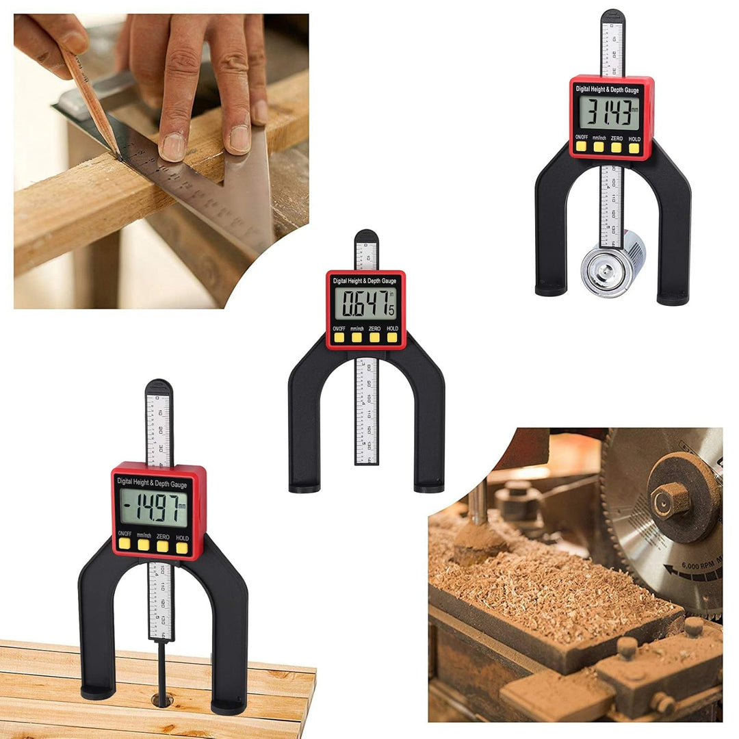 Neoteck Winkelmesser digital Edelstahl 200mm + digitaler tiefenmesser 80mm Messwerkzeug Set für Holz