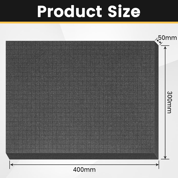 Pameil 4 Stück 400 x 300 x 50 mm Schaumstoff Zuschnitt Rasterschaumstoff - Werkzeugkoffer Kamerakoff