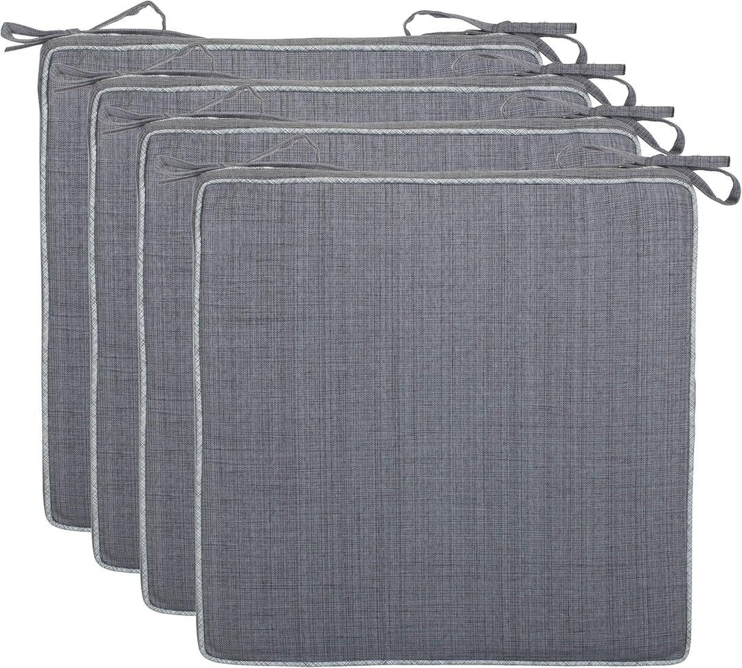 Brandsseller Outdoor Garten Sitzkissen Auflagen Kissen mit Paspel - Leinenoptik Uni - Schmutz- und W