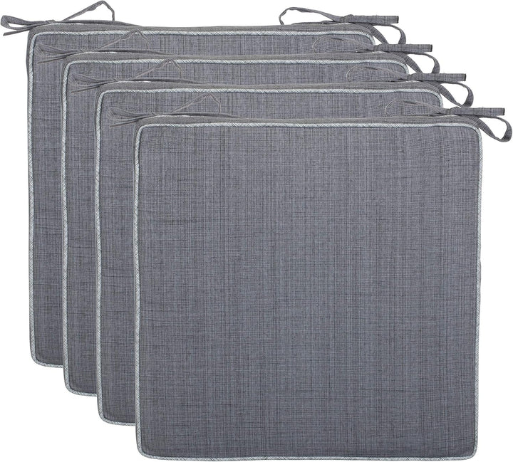 Brandsseller Outdoor Garten Sitzkissen Auflagen Kissen mit Paspel - Leinenoptik Uni - Schmutz- und W