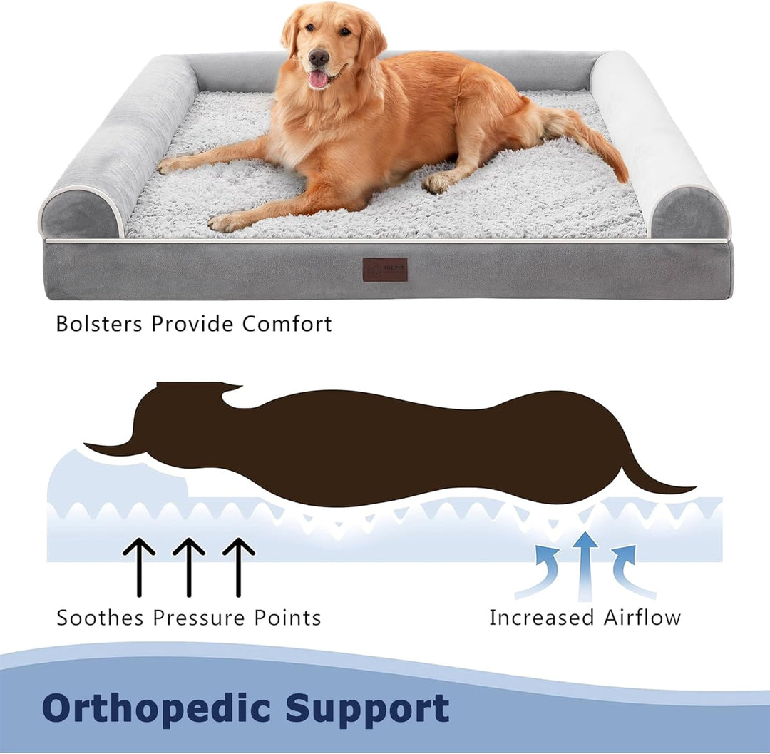 WESTERN HOME Orthopädisches Hundebett mittelgrosse Hunde hundesofa Hundecouch Hunde Bettchen mit Hoh