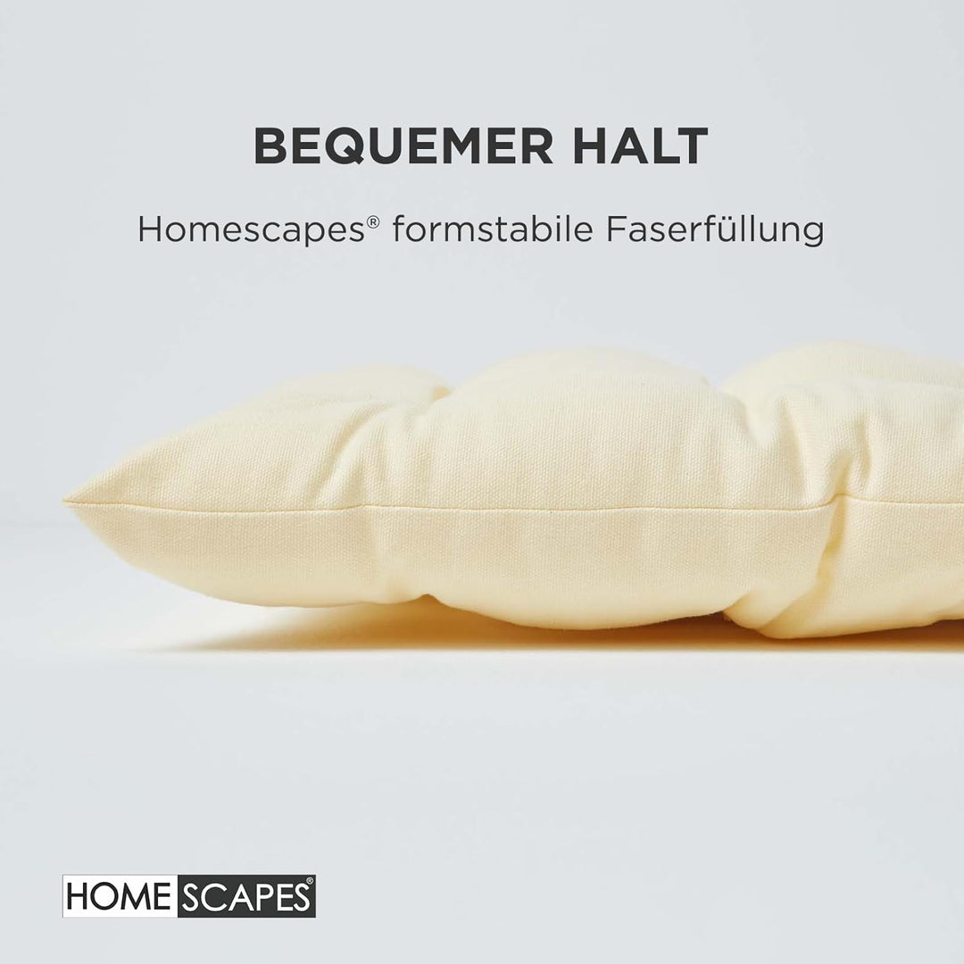 Homescapes 3-Sitzer Bankauflage, Creme-weiss, Sitzkissen für Bänke und Gartenbänke mit Bezug aus 100