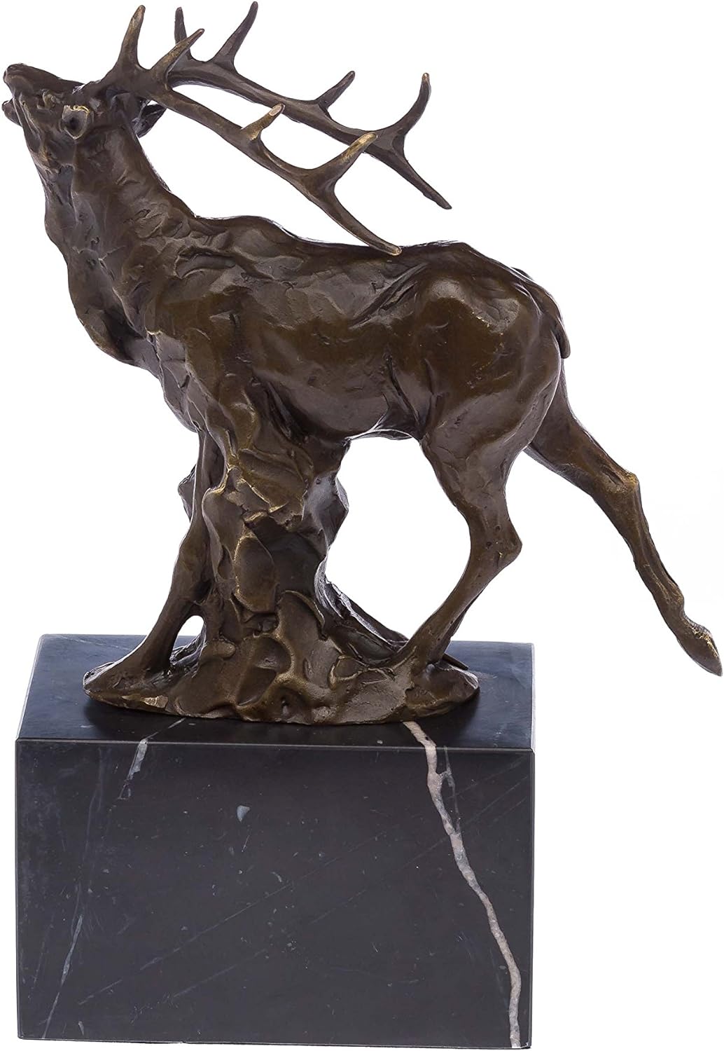 aubaho Bronze röhrender Hirsch Bronzeskulptur Figur Skulptur Jäger Jagd Sculpture Deer