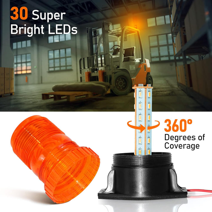 Dinfu 2PCS LED Warnleuchte,10-110V LED Gabelstaplerleuchte Gelb Rundumleuchte Orange LED für Auto LK