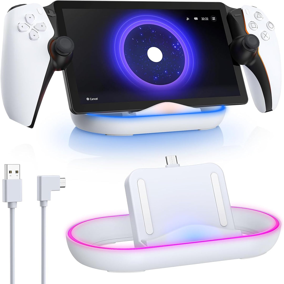FYOUNG Ladestation für Playstation Portal Remote Player mit Lichteffekt, Ladeständer für PS Portal w