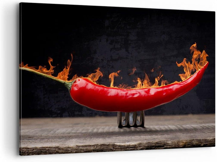 Bilder auf Leinwand 100x70cm Leinwandbild Chili Paprika Bio Landwirtschaft Gross Wanddeko Bild Schla