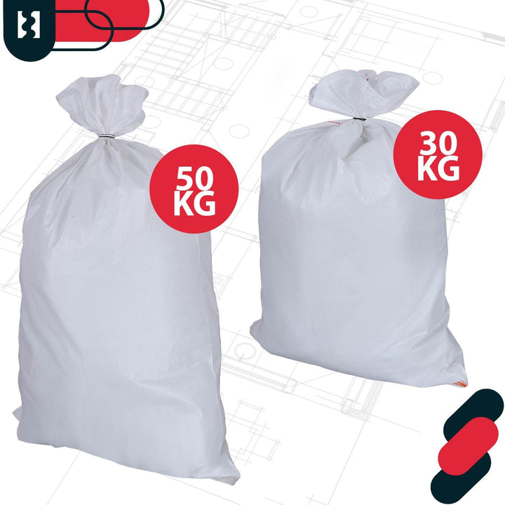 KOTARBAU® 50er Set PP Gewebesäcke 55x80 cm 30 kg Schwerlast-Gewebesack Weiss 50er Set 55x80cm, 50er
