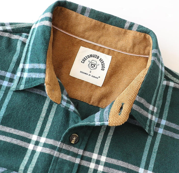 Dubinik® Flanellhemd Herren Button Down Kariert Baumwollhemd Freizeithemd Hemd Herren Langarm mit Zw