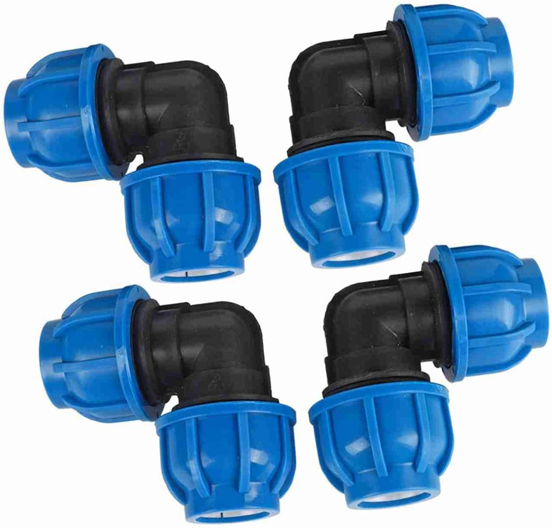 Garosa 4Pcs PE-Kunststoff 32mm Bis 32mm Winkelverbinder-Rohrfitting für PPR, PE, PVC und Andere Wass