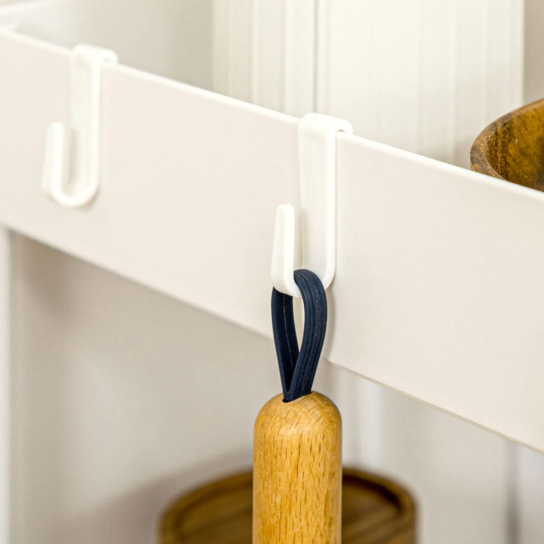 HOMCOM Rollwagen, Küchenwagen mit 4 Ebenen, Aufbewahrungsregal mit Rollen, Servierwagen mit Bremsen,