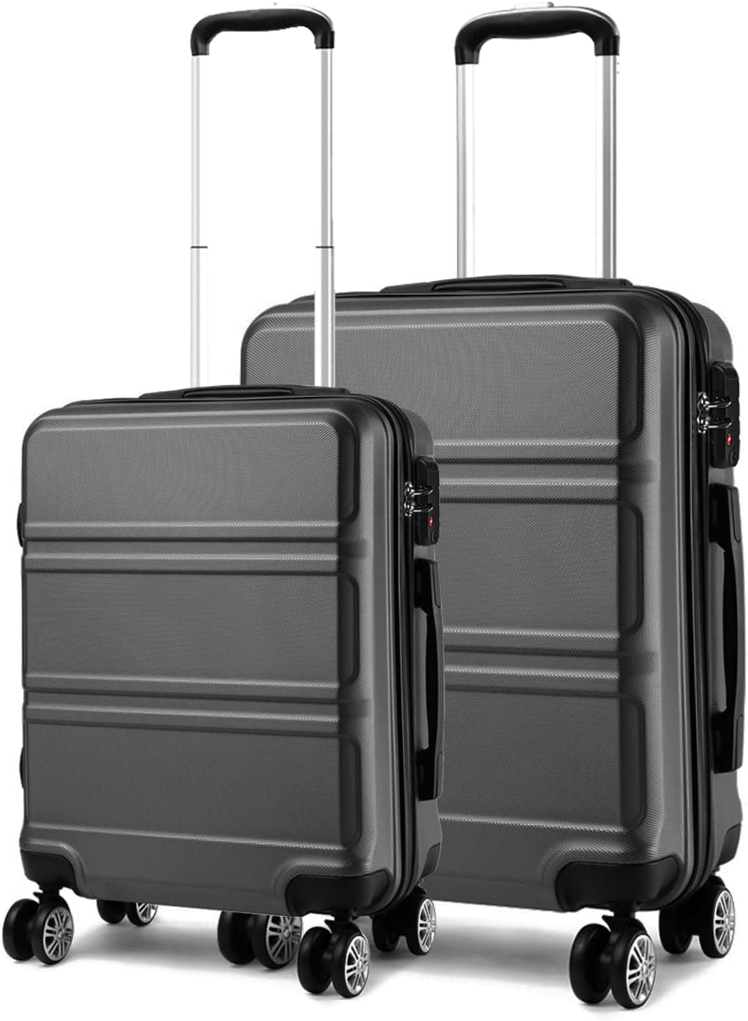 KONO Kofferset 2 Teilig Koffer Trolleys Gepäcksets, 55cm Handgepäck Koffer und 65cm Mittelgross Koff