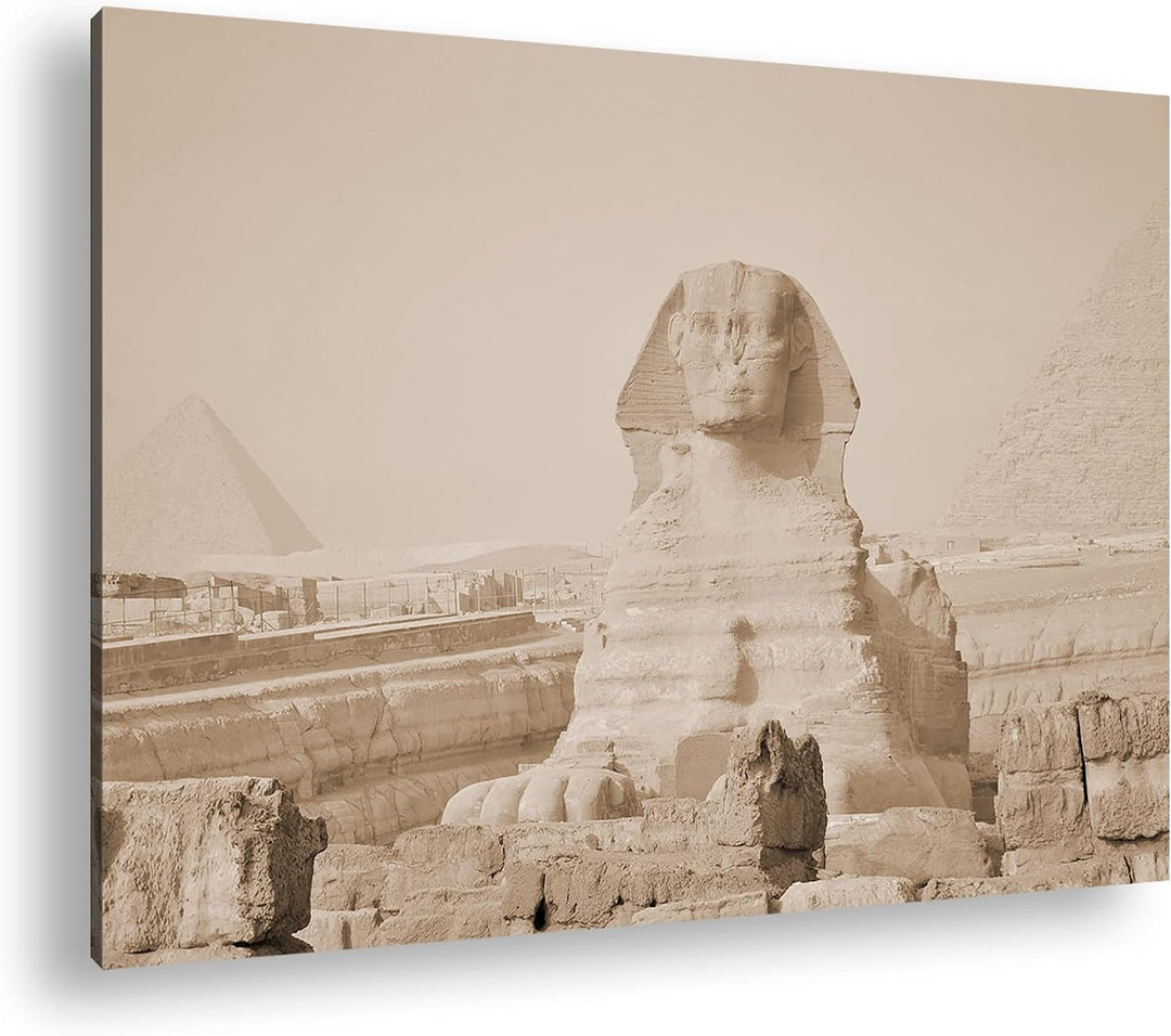 deyoli Sphinx in Ägypten Format: 80x60 Effekt: Sepia als Leinwandbild, Motiv fertig gerahmt auf Echt