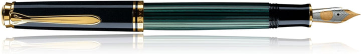 Pelikan Kolbenfüllhalter Souverän M 600 schwarz/grün Bicolor-Goldfeder EF Federbreite EF, Federbreit