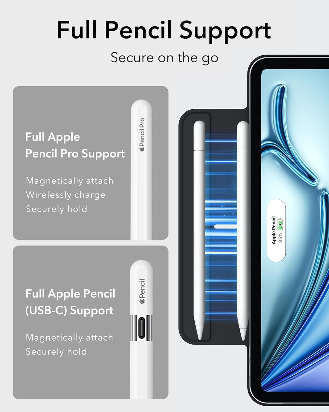 ESR für iPad Air 11 Zoll 2024 Hülle M2, iPad Air 6/5/4 Hülle 2022/2020 10,9 Zoll, Starke Magnetbefes