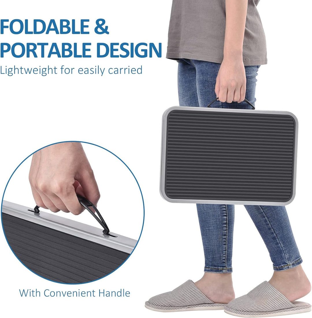 KINGRACK Tritthocker, Trittstuhl, zusammenklappbar, einstufige Leiter mit Rutschfester Gummimatte, L