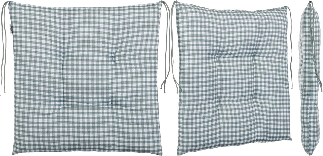 brandsseller Sitzkissen Stuhlkissen kariert Kissen Sitzpolster Garten Auflage - 4er Vorteilspaket -
