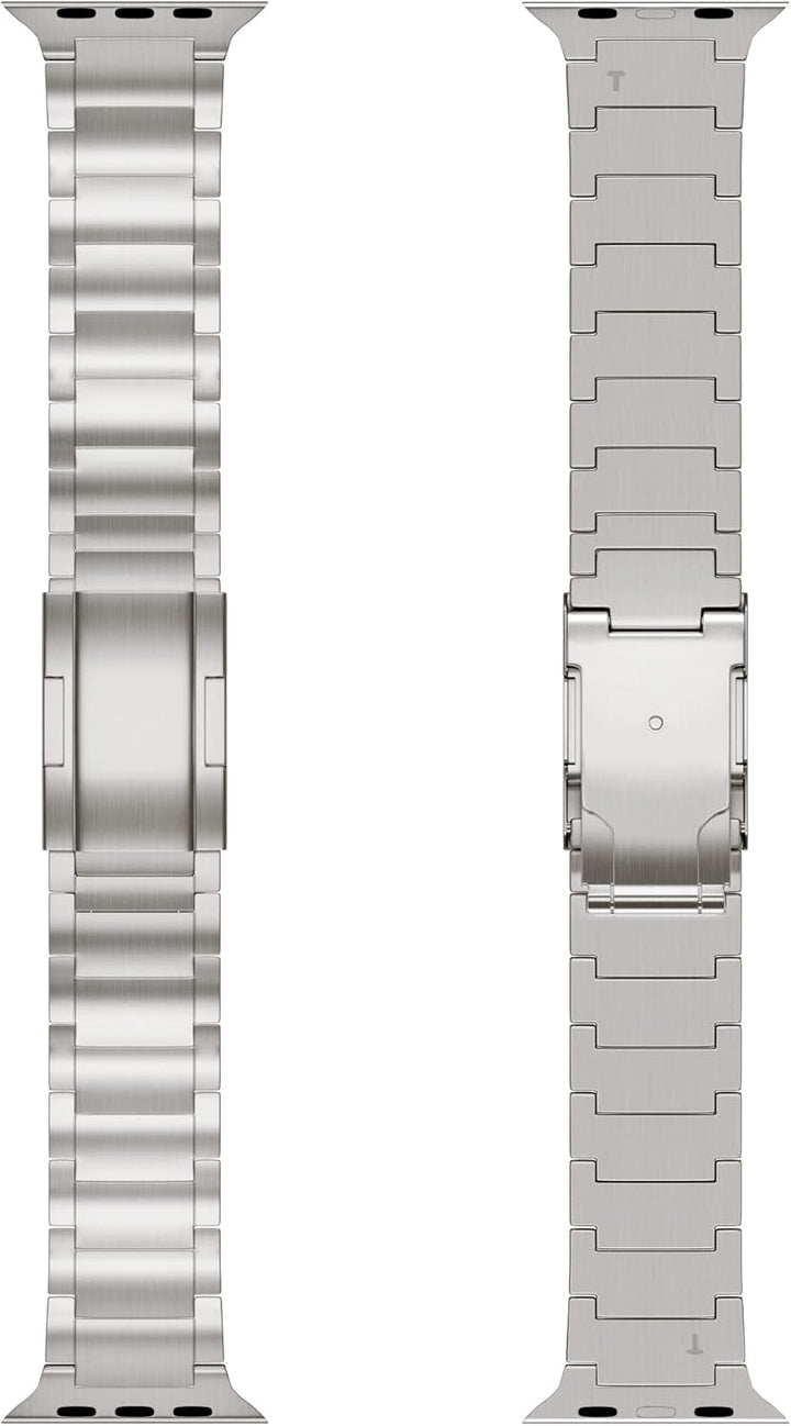 LDFAS Compatible for Apple Watch Ultra Armband 49mm 45mm, Titan Titanium Metal Watch Strap with Doub