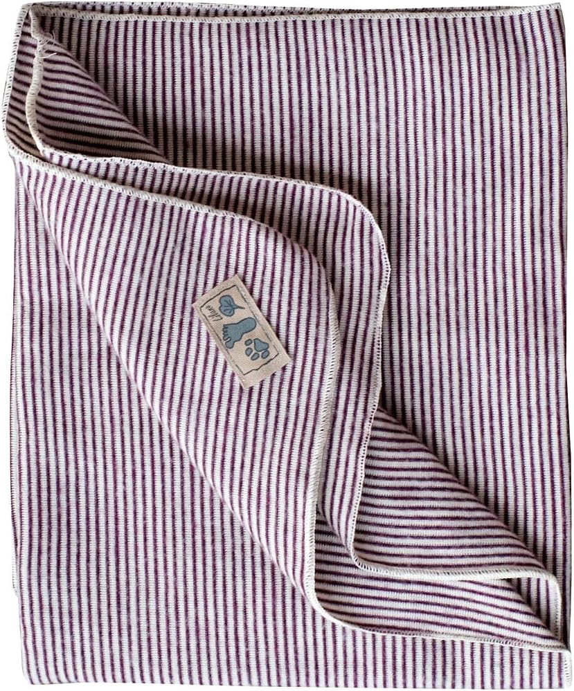 Lilano, Leichte Merino/Seide Ringel Babydecke, 70% Wolle (KBA), 30% Seide, 210Gr./m² (Beere Geringel